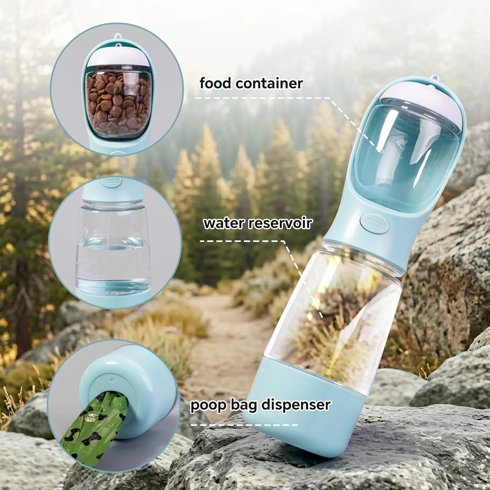 The Ultimate Doggy Hydration Station: Sippy Cup, Snack Shack, and Poop Bag Cannon All in One - Perfect for Adventures with Your Furry Sidekick!