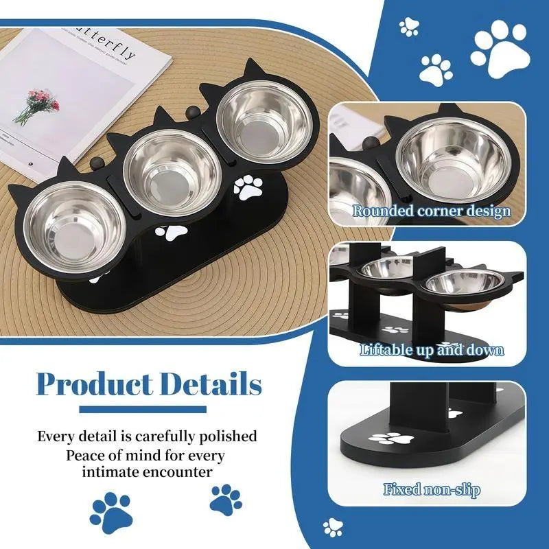 Cat's Gourmet Dining Experience: The Posh Paws Buffet Station for Feline Foodies - Now with Extra Stands for Your Royal Highnesses!
