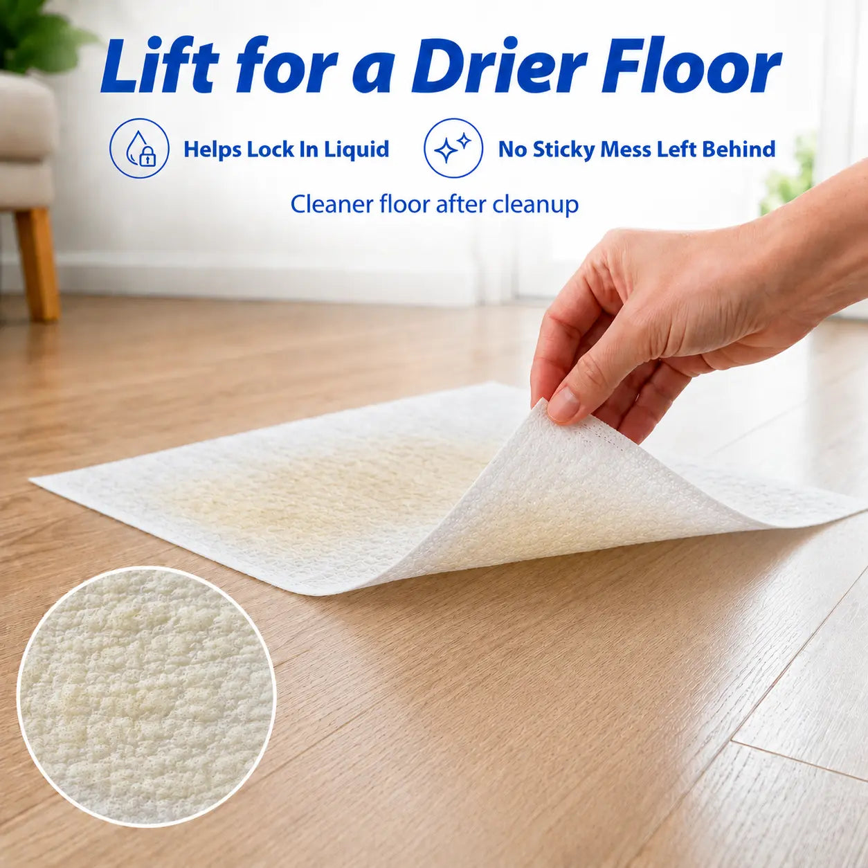 L&W BROS. Pet Absorbent Sheets, Emergency Dog Urine Cleanup Sheets for Hardwood Floors, Fast Liquid Lock & Odor Control