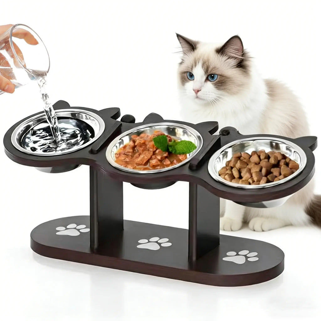 Cat's Gourmet Dining Experience: The Posh Paws Buffet Station for Feline Foodies - Now with Extra Stands for Your Royal Highnesses!