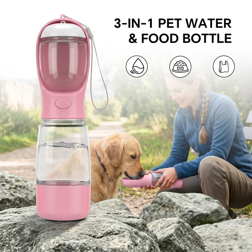 The Ultimate Doggy Hydration Station: Sippy Cup, Snack Shack, and Poop Bag Cannon All in One - Perfect for Adventures with Your Furry Sidekick!