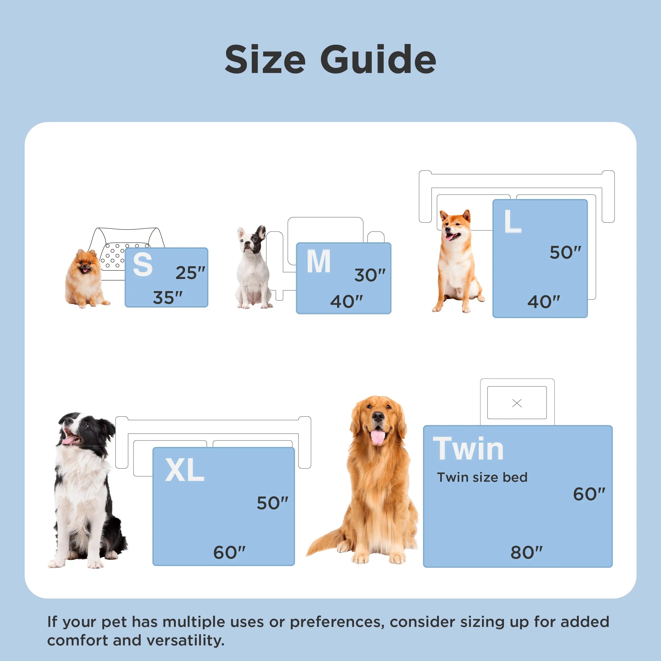 Bedsure Pet Cooling Blanket for Dogs & Cats - Machinewash Easy, Heat Dissipation, Multi-Sizes, Skin-Friendly, Washable Breathable Throw for Couch & Bed