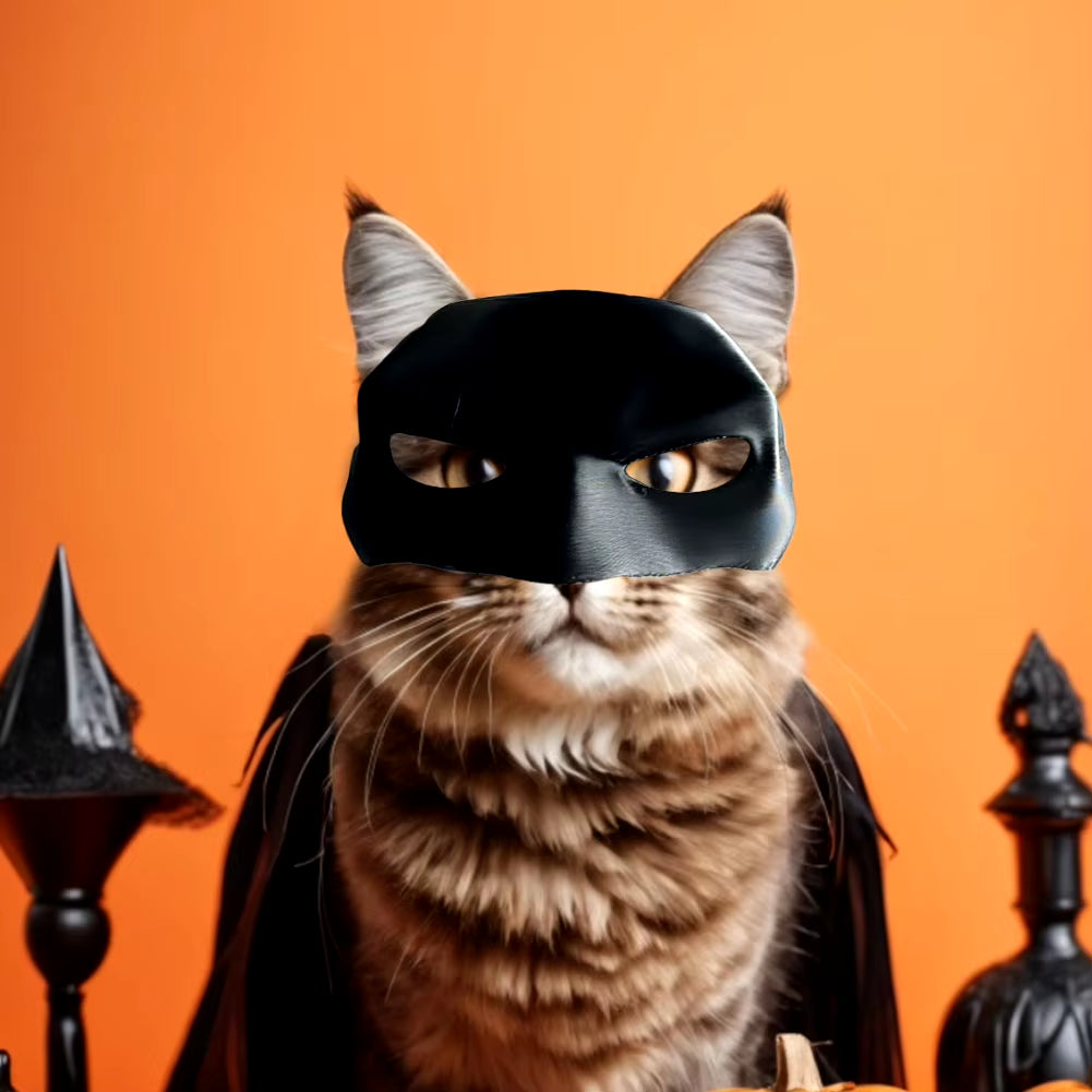 Feline Dark Knight: The Purr-fect Bat Mask for Your Cat-Avenger's Halloween Shenanigans!