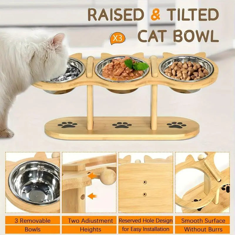 Cat's Gourmet Dining Experience: The Posh Paws Buffet Station for Feline Foodies - Now with Extra Stands for Your Royal Highnesses!