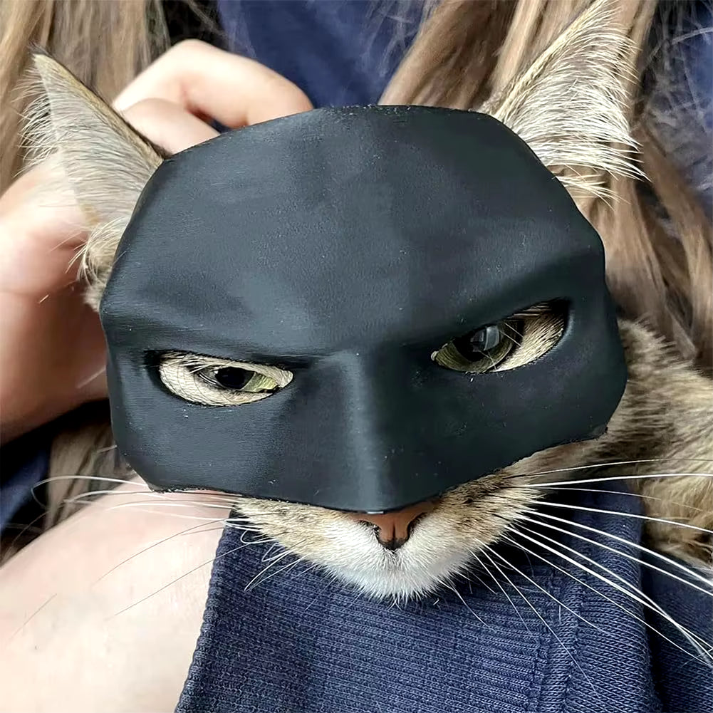 Feline Dark Knight: The Purr-fect Bat Mask for Your Cat-Avenger's Halloween Shenanigans!
