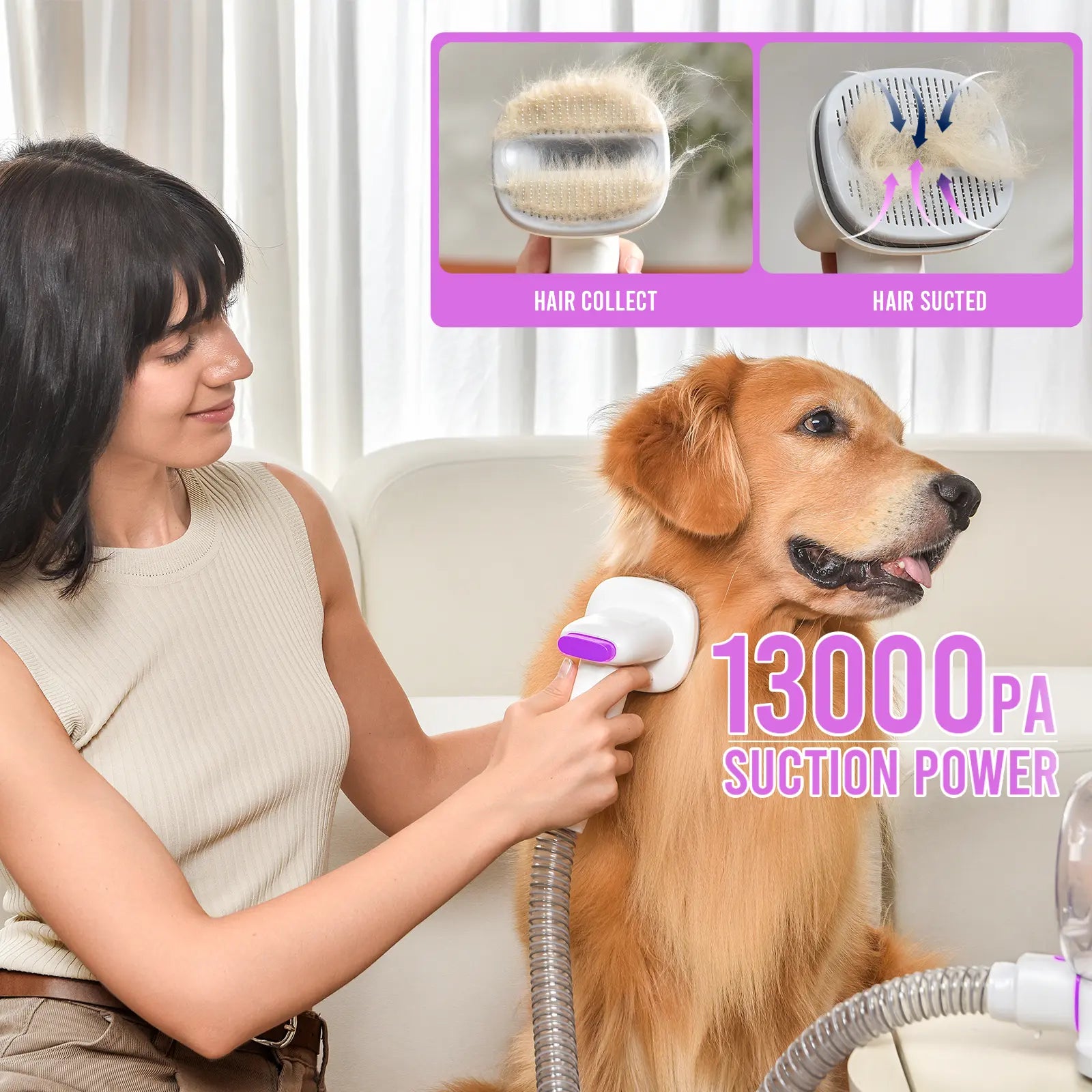 Geoorood's Furry Tornado Tamer: The Vacuum Brush That Makes Your Dog Look Fabulous While Sucking Up the Shedding Shenanigans!