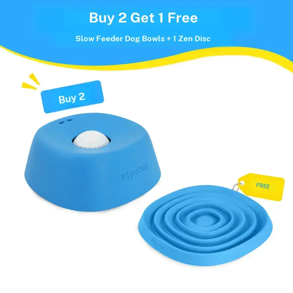 Yipetor Slow Feeder Dog Bowls for Liquid Treat, Free Gift, Buy 2 Get 1 [Built in Rolling Ball] No Spill Bone Broth Dog Licking Bowl, Multi Purpose Puppy Yogurt Feeder Bowl for All Breeds Dietary Supplement/Post Op Nutrition Feeding