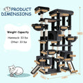 SHA CERLIN 87" Cat Tree Tower, Large Multi-Level Heavy Duty Cat Condo Mansion for Indoor Large Cats & Kittens, Plush Pets Activity Center Playground with Sisal Scratching Posts & Hammocks