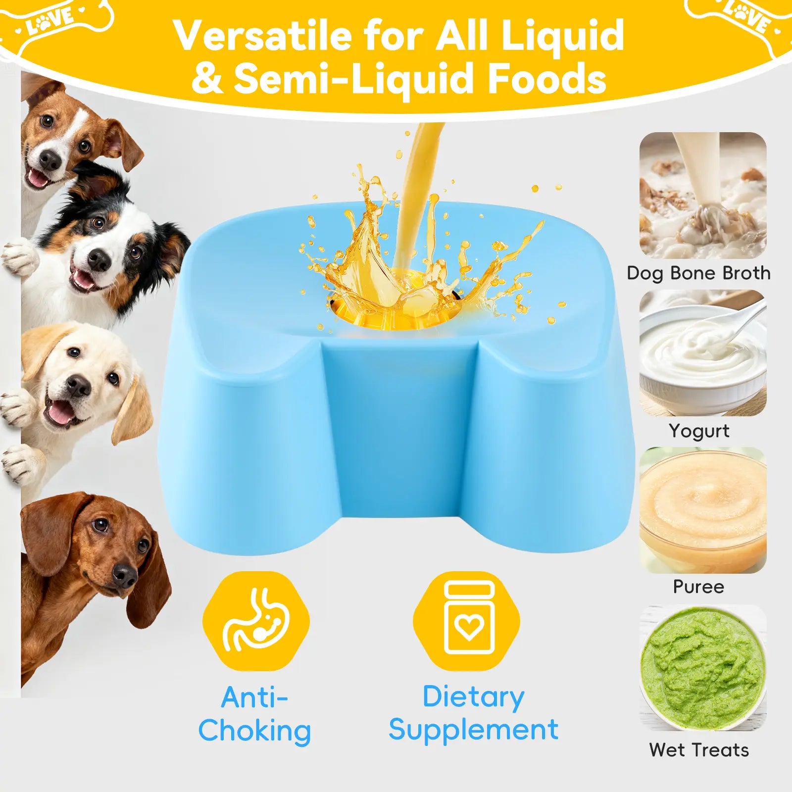 Bowl of Smackdown: The Ultimate Slow Chow Challenge for Pooches – Perfect for Sipping Bone Juice & Yogurt – Anxiety Zapper for Fido (Blue) - Mid-Year Mischief Sale at TikTok’s Playground!