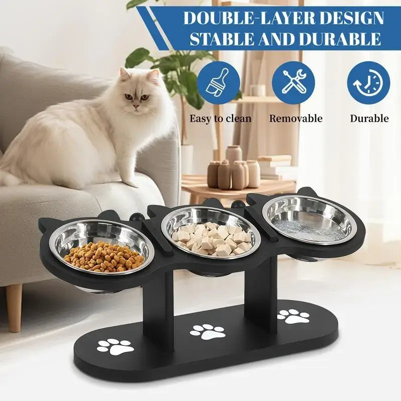 Cat's Gourmet Dining Experience: The Posh Paws Buffet Station for Feline Foodies - Now with Extra Stands for Your Royal Highnesses!