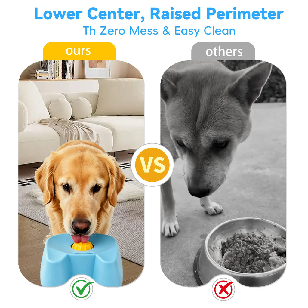 Bowl of Smackdown: The Ultimate Slow Chow Challenge for Pooches – Perfect for Sipping Bone Juice & Yogurt – Anxiety Zapper for Fido (Blue) - Mid-Year Mischief Sale at TikTok’s Playground!