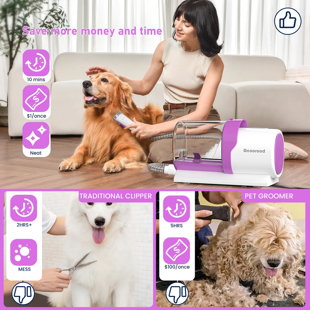 Geoorood's Furry Tornado Tamer: The Vacuum Brush That Makes Your Dog Look Fabulous While Sucking Up the Shedding Shenanigans!